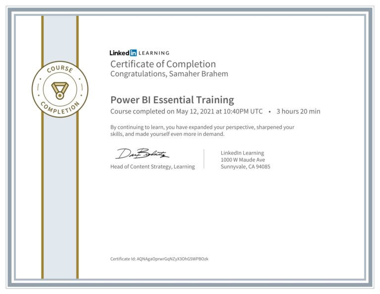 CertificateOfCompletion_Power-BI-Essential-Training