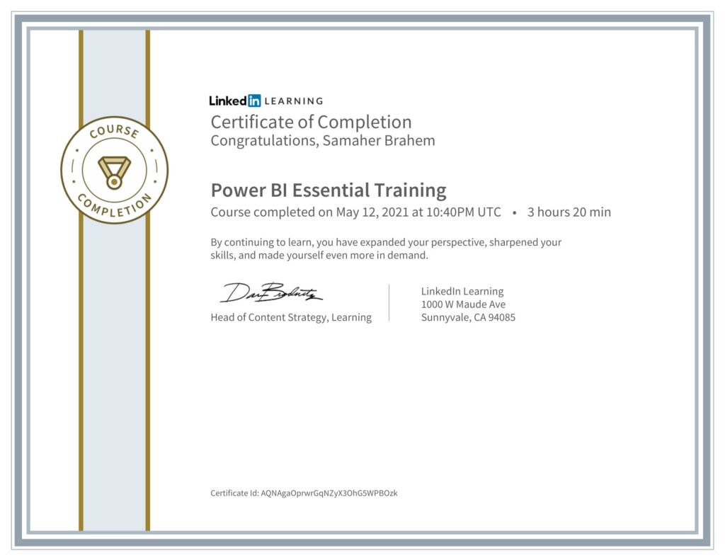 CertificateOfCompletion_Power-BI-Essential-Training